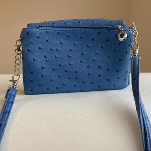 Long Strap Medium Blue Purse Bag